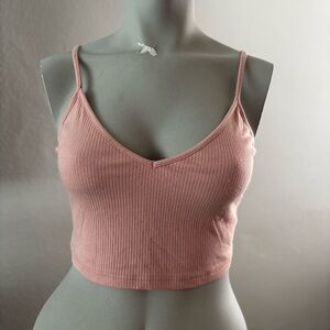 SHEIN Blush Ribbed Camisole Top